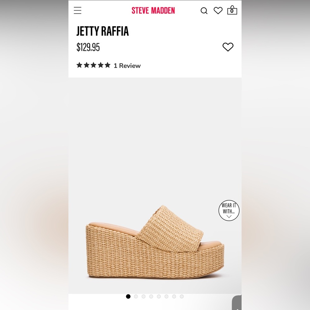 Steve Madden Jetty Raffia Wedge Sandals in Natural Tan